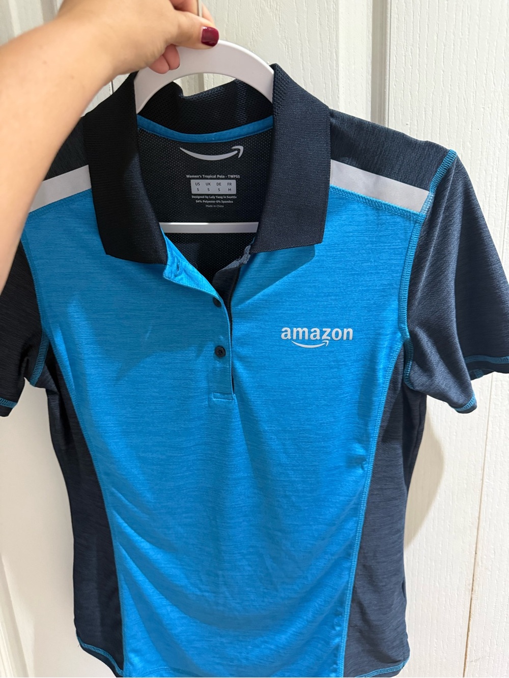 Amazon Women's Blue and Navy Polo Shirt
